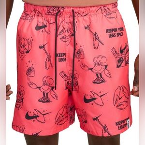 Nike Men’s Shorts Pink gila color with Black Graphics solefood sole food